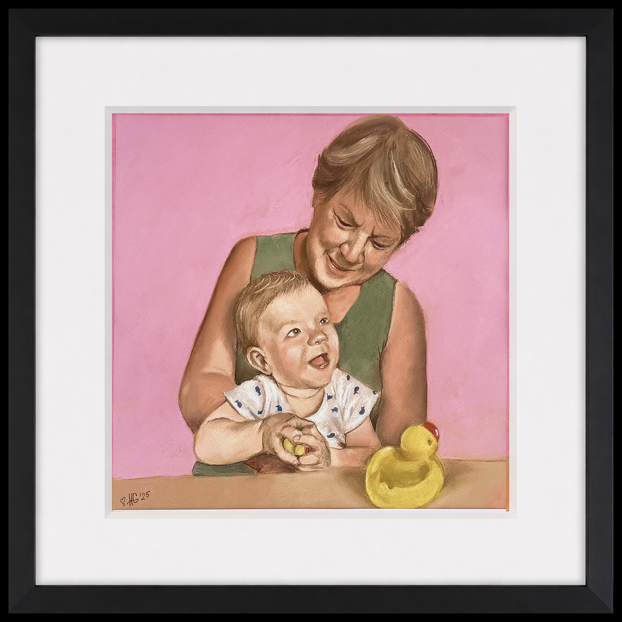 Soft pastel portrait of a mother